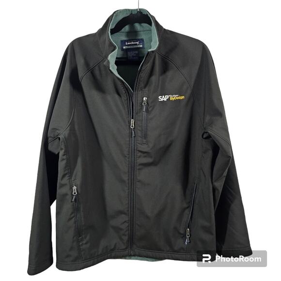 Landway Matrix Soft Shell Jacket Black With SAP Business Logo Men's Large - Picture 1 of 8
